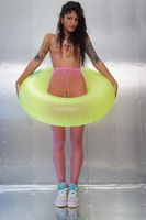 Lily Douce on inflatable naked