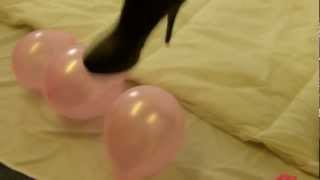 ModelX pops balloons fetish