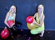 Alina and kristina with balloons