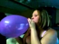 Mallory Nox pops balloons