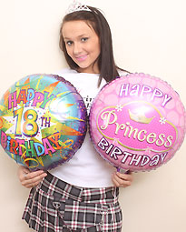 Princess Rio with helium balloons