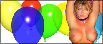 Vicky Vette blow pops balloons